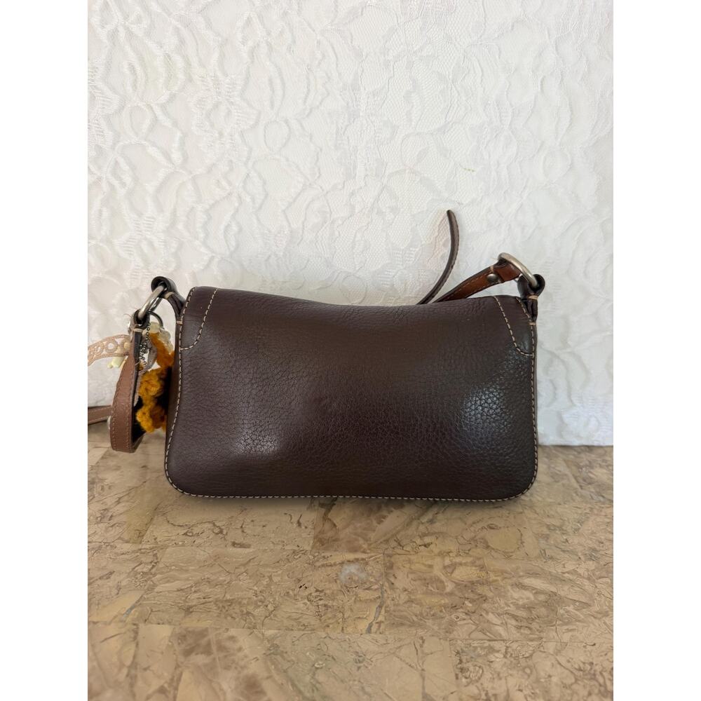 Vtg Y2K Coach F10888 Dark brown Chelsea Leather small Demi Shoulder Bag crossbod - Picture 3 of 13